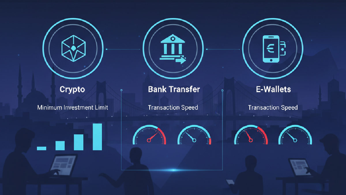 Hitpot güncel yatırım yollarını ve limitlerini gösteren bir finansal tablo.