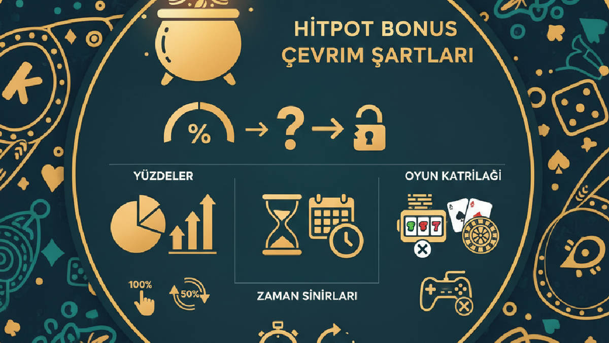 Hitpot bonus çevrim şartlarını açıklayan net bir bilgilendirme grafiği.